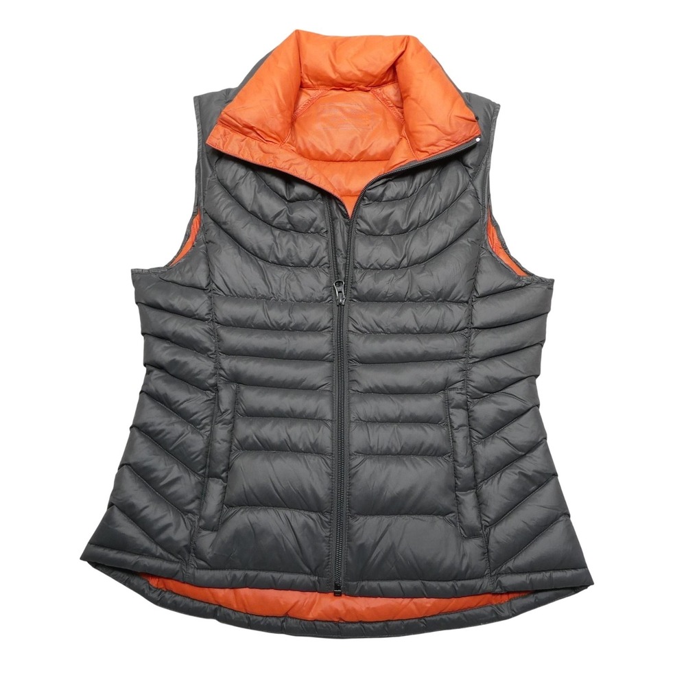 Bernardo‎ Vest Womens Small Gray Goose Down Puffer Quilted Full Zip Pockets